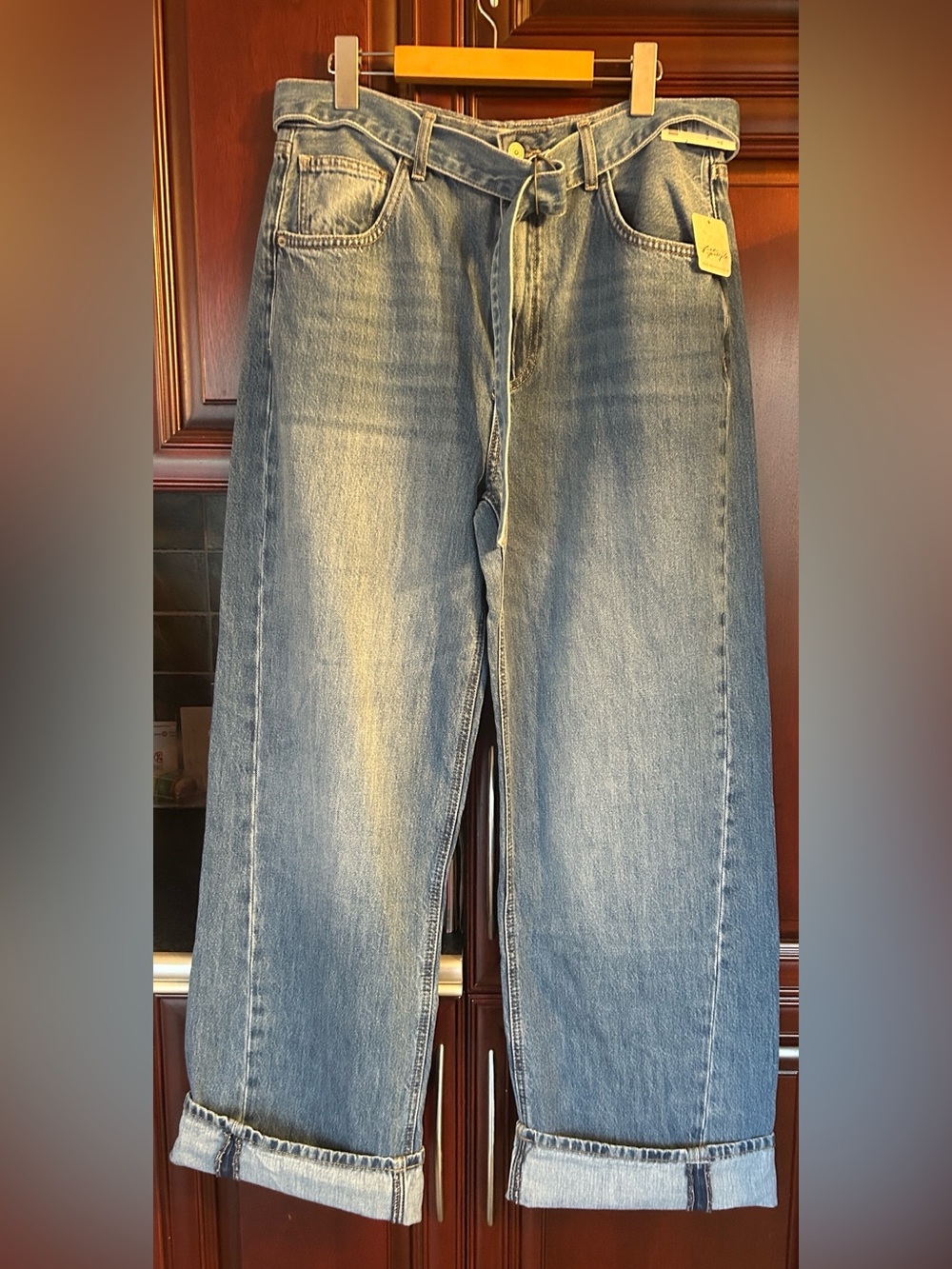FREE PEOPLE x We The Free East Bay Cuffed Jeans/Spunky size 31 - Picture 11 of 16